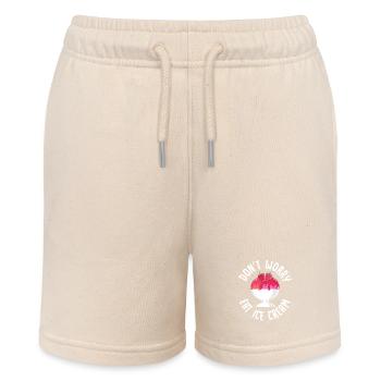 Don't Worry Eat Ice Cream Summer Scoop Cone - Stanley/Stella Teenager Bio-Joggingshorts MINI BOLTER - Natur - Vorne