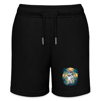 Skate Cat - Süßes und cooles Kätzchen - Stanley/Stella Teenager Bio-Joggingshorts MINI BOLTER - Schwarz - Vorne