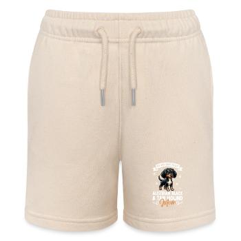 Austrian Black and Tan Hound Mama - Stanley/Stella MINI BOLTER Organic Teen Jogging Shorts - soft Ecru - Front