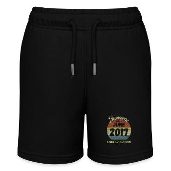 Awesome since June 2017 - Birthday - Stanley/Stella MINI BOLTER Organic Teen Jogging Shorts - black - Front