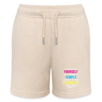 Body Positivity Feminist Feminismus Feministin - Stanley/Stella Teenager Bio-Joggingshorts MINI BOLTER - Natur - Vorne