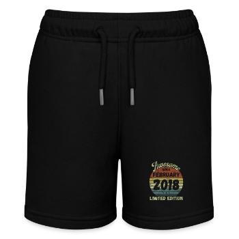 Awesome since February 2018 - Birthday - Stanley/Stella MINI BOLTER Organic Teen Jogging Shorts - black - Front