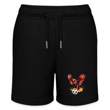 Adler Fußball Bunt Deutschland Tier Design Print - Stanley/Stella Teenager Bio-Joggingshorts MINI BOLTER - Schwarz - Vorne