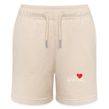 Singapore Skyline Heartbeat Asia Love Gift - Stanley/Stella MINI BOLTER Organic Teen Jogging Shorts - soft Ecru - Front