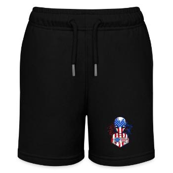 Vierter Juli Nationalfarben Nationalfeiertag USA - Stanley/Stella Teenager Bio-Joggingshorts MINI BOLTER - Schwarz - Vorne