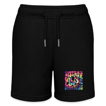 Schwestern Auf Der Flucht Schwesternreise 2025 - Stanley/Stella Teenager Bio-Joggingshorts MINI BOLTER - Schwarz - Vorne