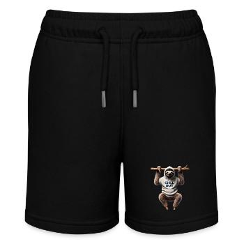 Funny Sloth Chill Out Animal Lover Chilling - Stanley/Stella MINI BOLTER Organic Teen Jogging Shorts - black - Front