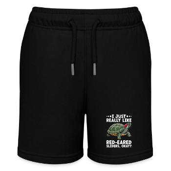 Turtle Red-eared Turtle - Stanley/Stella MINI BOLTER Organic Teen Jogging Shorts - black - Front