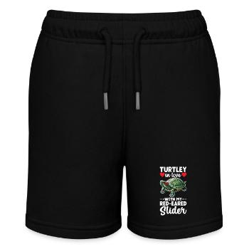 Turtle Red-eared Turtle - Stanley/Stella MINI BOLTER Organic Teen Jogging Shorts - black - Front