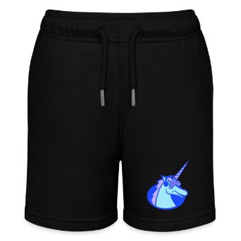 DJ Einhorn Magisches Horn Pferd Boden Loch Party - Stanley/Stella Teenager Bio-Joggingshorts MINI BOLTER - Schwarz - Vorne