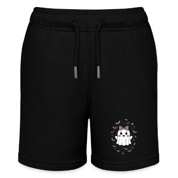 Cute Ghost with Bats - Stanley/Stella MINI BOLTER Organic Teen Jogging Shorts - black - Front