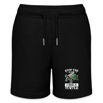 Turtle Red-eared Turtle - Stanley/Stella MINI BOLTER Organic Teen Jogging Shorts - black - Front