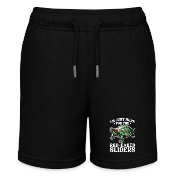 Turtle Red-eared Turtle - Stanley/Stella MINI BOLTER Organic Teen Jogging Shorts - black - Front