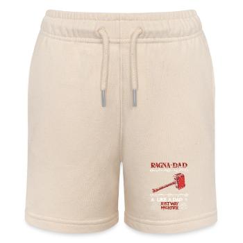 RAGNA-DAD Roter Hammer für starke Väter - Stanley/Stella Teenager Bio-Joggingshorts MINI BOLTER - Natur - Vorne