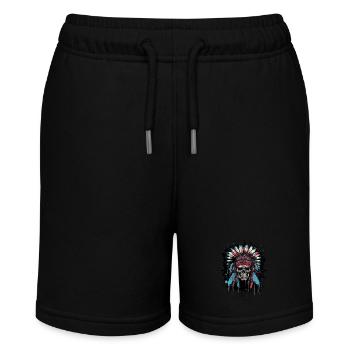 Apache Indianer Häuptling TotenPorträt - Stanley/Stella Teenager Bio-Joggingshorts MINI BOLTER - Schwarz - Vorne