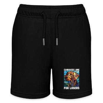 Buntglaskünstler Buntglaskunst - Stanley/Stella Teenager Bio-Joggingshorts MINI BOLTER - Schwarz - Vorne