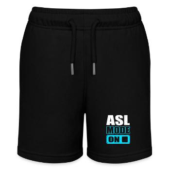 Gebärdensprache Gebärde ASL gehörlos - Stanley/Stella Teenager Bio-Joggingshorts MINI BOLTER - Schwarz - Vorne