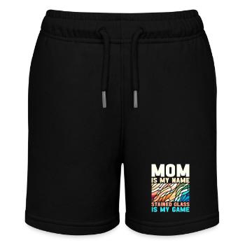 Stained Glass Artist Stained Glass Art - Stanley/Stella MINI BOLTER Organic Teen Jogging Shorts - black - Front