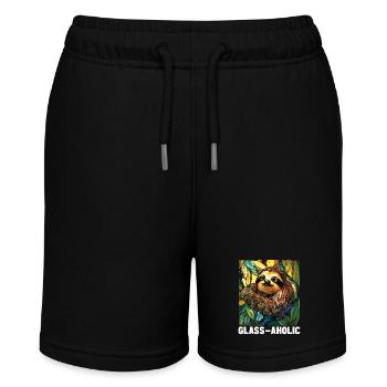Buntglaskünstler Buntglaskunst - Stanley/Stella Teenager Bio-Joggingshorts MINI BOLTER - Schwarz - Vorne