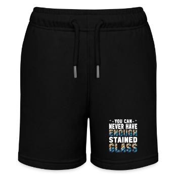 Buntglaskünstler Buntglaskunst - Stanley/Stella Teenager Bio-Joggingshorts MINI BOLTER - Schwarz - Vorne