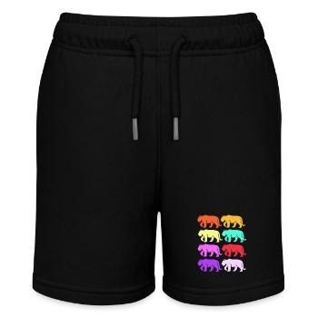 Weißer Tiger - Stanley/Stella Teenager Bio-Joggingshorts MINI BOLTER - Schwarz - Vorne