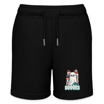 Cute Book Lover Ghost - Stanley/Stella MINI BOLTER Organic Teen Jogging Shorts - black - Front