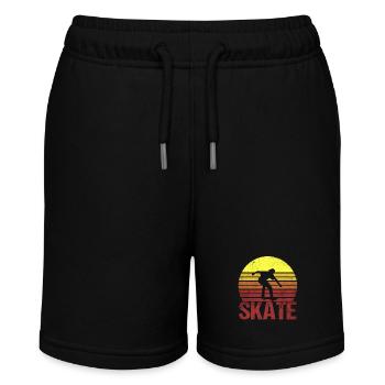 Skate Skateboarding Geschenk Vintage Retro Hobby - Stanley/Stella Teenager Bio-Joggingshorts MINI BOLTER - Schwarz - Vorne