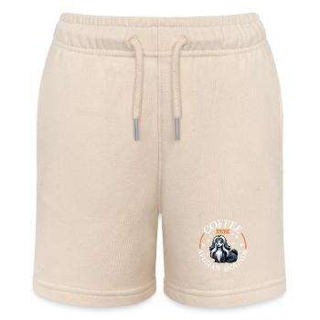 Kaffee und Afghanischer Windhund - Stanley/Stella Teenager Bio-Joggingshorts MINI BOLTER - Natur - Vorne