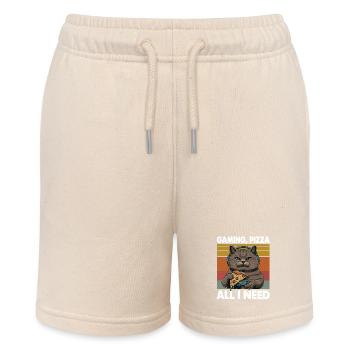 Lustiges Katzen Gaming Pizza Gamer Zocker Zocken - Stanley/Stella Teenager Bio-Joggingshorts MINI BOLTER - Natur - Vorne