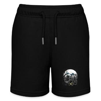 mystisch Wald Waldbewohner Hängematte Frosch - Stanley/Stella Teenager Bio-Joggingshorts MINI BOLTER - Schwarz - Vorne