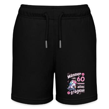 Men from 60th birthday Man 60 funny sayings - Stanley/Stella MINI BOLTER Organic Teen Jogging Shorts - black - Front