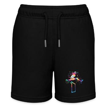 Hürdenlauf Hindernislauf Kinder Hürdenlauf - Stanley/Stella Teenager Bio-Joggingshorts MINI BOLTER - Schwarz - Vorne