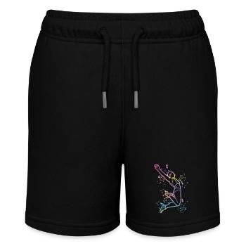 Weitspringer Weitspringen Kinder Weitsprung - Stanley/Stella Teenager Bio-Joggingshorts MINI BOLTER - Schwarz - Vorne