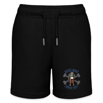 Halloween Raten Was Zombie Po Überraschung - Stanley/Stella Teenager Bio-Joggingshorts MINI BOLTER - Schwarz - Vorne