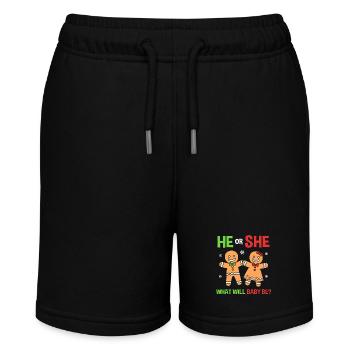 Weihnachten Gender Reveal Neugeborenes Babysprüche - Stanley/Stella Teenager Bio-Joggingshorts MINI BOLTER - Schwarz - Vorne