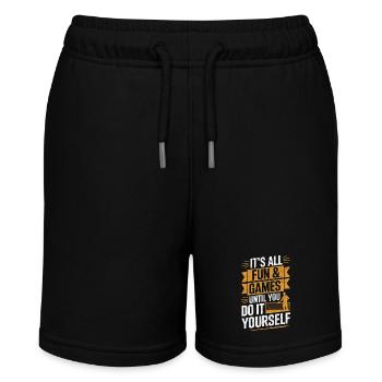 Zauninstallateur Zaunbauer Fence Installer - Stanley/Stella Teenager Bio-Joggingshorts MINI BOLTER - Schwarz - Vorne