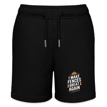 Zauninstallateur Zaunbauer Fence Installer - Stanley/Stella Teenager Bio-Joggingshorts MINI BOLTER - Schwarz - Vorne