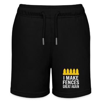Zauninstallateur Zaunbauer Fence Installer - Stanley/Stella Teenager Bio-Joggingshorts MINI BOLTER - Schwarz - Vorne