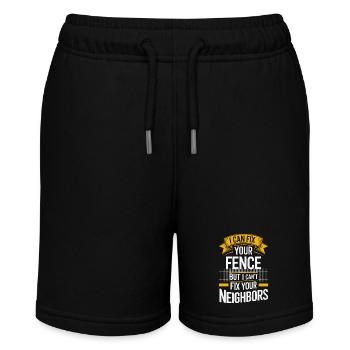Zauninstallateur Zaunbauer Fence Installer - Stanley/Stella Teenager Bio-Joggingshorts MINI BOLTER - Schwarz - Vorne