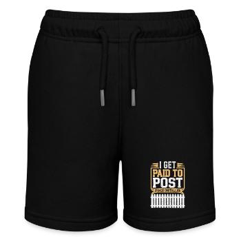 Zauninstallateur Zaunbauer Fence Installer - Stanley/Stella Teenager Bio-Joggingshorts MINI BOLTER - Schwarz - Vorne