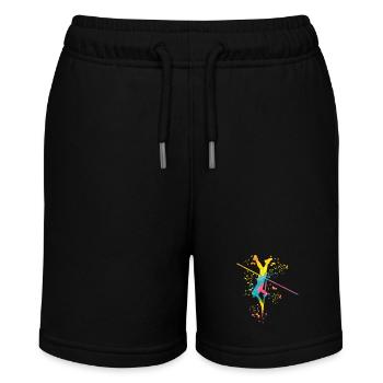 Stabhochspringer Kids Stabhochsprung - Stanley/Stella Teenager Bio-Joggingshorts MINI BOLTER - Schwarz - Vorne