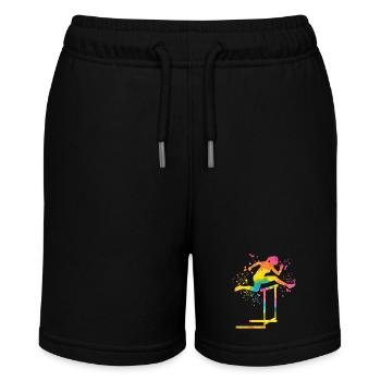 Hürdenlauf Hindernislauf Kinder Hürdenlauf - Stanley/Stella Teenager Bio-Joggingshorts MINI BOLTER - Schwarz - Vorne