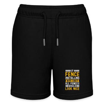 Zauninstallateur Zaunbauer Fence Installer - Stanley/Stella Teenager Bio-Joggingshorts MINI BOLTER - Schwarz - Vorne