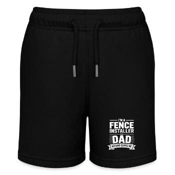 Zauninstallateur Zaunbauer Fence Installer - Stanley/Stella Teenager Bio-Joggingshorts MINI BOLTER - Schwarz - Vorne