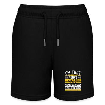 Zauninstallateur Zaunbauer Fence Installer - Stanley/Stella Teenager Bio-Joggingshorts MINI BOLTER - Schwarz - Vorne