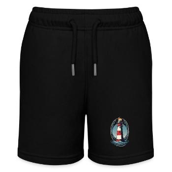 Lighthouse Hobby Fisherman Seafarer Sea Lover - Stanley/Stella MINI BOLTER Organic Teen Jogging Shorts - black - Front