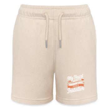 Zauninstallateur Zaunbauer Fence Installer - Stanley/Stella Teenager Bio-Joggingshorts MINI BOLTER - Natur - Vorne