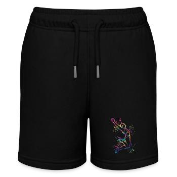 Weitspringer Weitspringen Kinder Weitsprung - Stanley/Stella Teenager Bio-Joggingshorts MINI BOLTER - Schwarz - Vorne