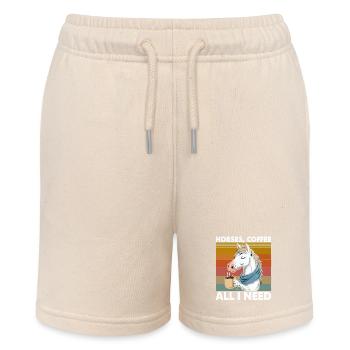 Lustiges Pferd Kunst Pferdebesitzer Pferde Kaffee - Stanley/Stella Teenager Bio-Joggingshorts MINI BOLTER - Natur - Vorne