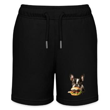 Boston Terrier - Stanley/Stella MINI BOLTER Organic Teen Jogging Shorts - black - Front